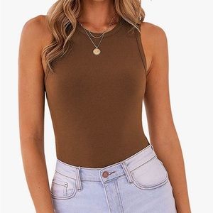 NWOT Brown Tank Bodysuit
